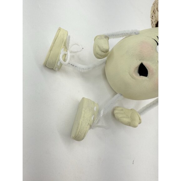 Anthropomorphic Yellow Egg Shelf Sitter Ceramic Vintage Easter Spring Decor 4” - Picture 3 of 9